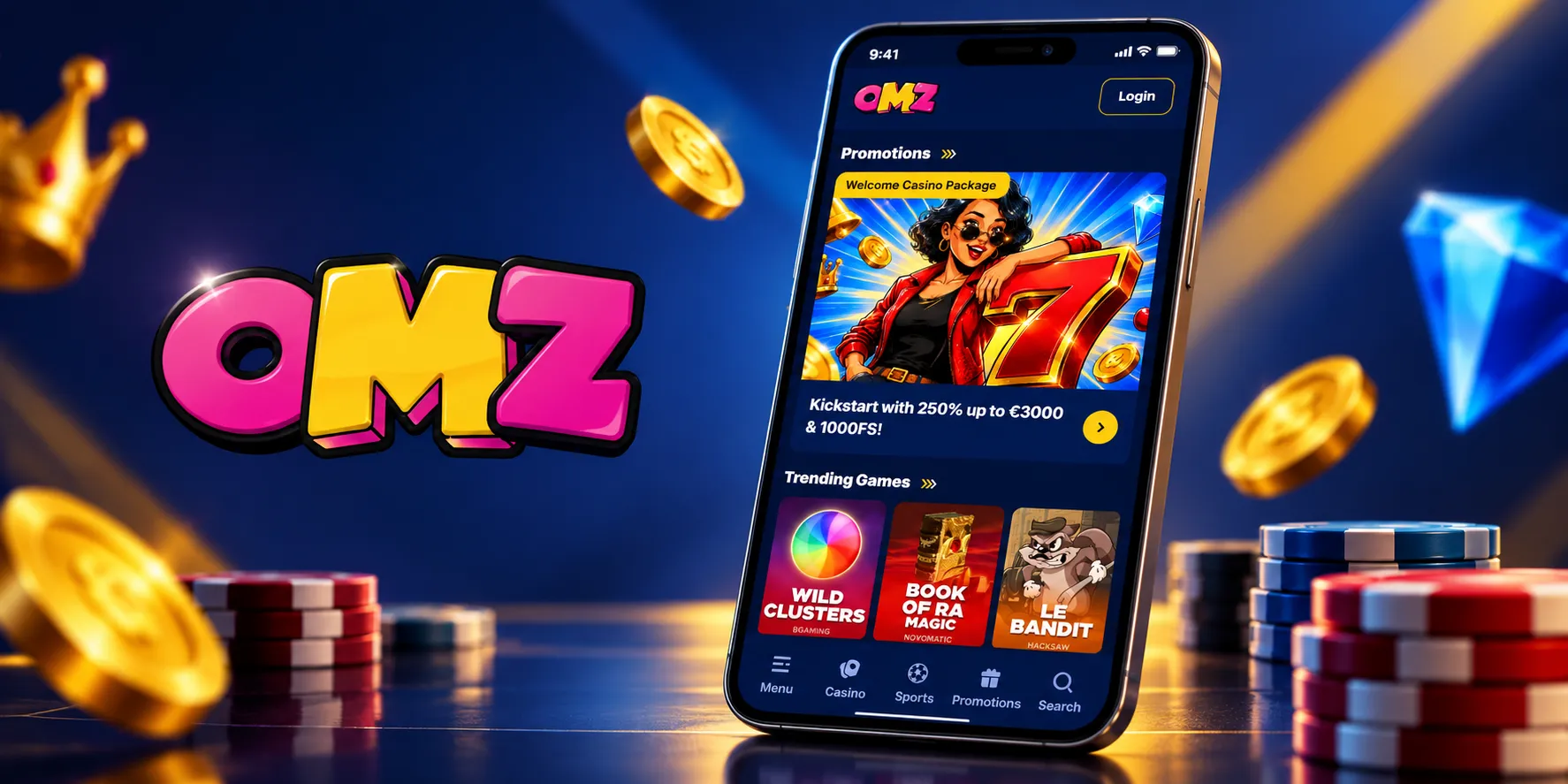 Capture d'écran de l'app OhMyZino Casino